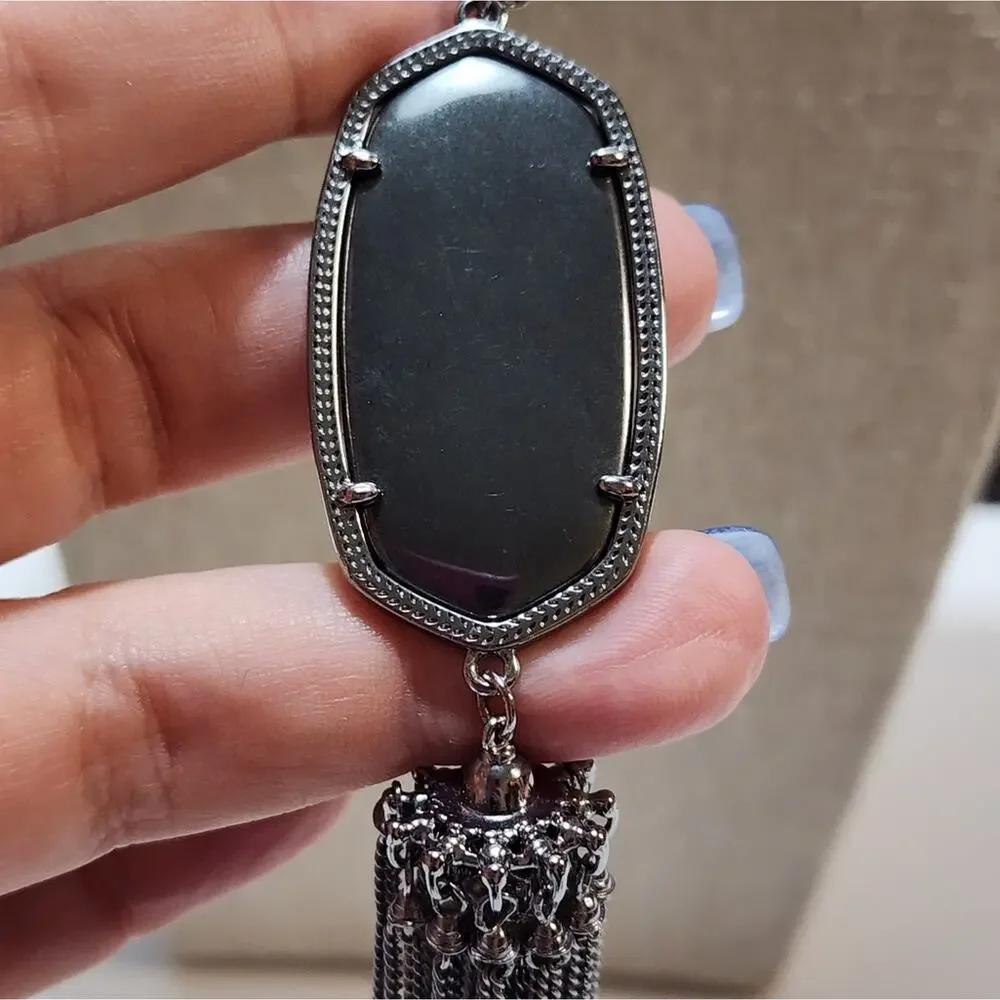 Kendra‎ scott gunmetal and black Rayne necklace
